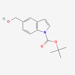 Chemical structure of tert-Butyl 5-(hydroxymethyl)-1H-indole-1-carboxylate
