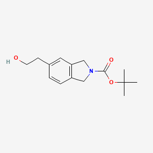 Chemical structure of tert-butyl 5-(2-hydroxyethyl)isoindoline-2-carboxylate