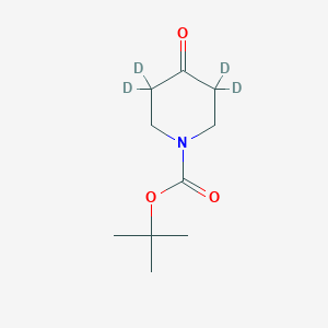 Chemical structure of 4-Piperidone-3,3,5,5-d4-N-t-BOC