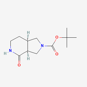 Chemical structure of tert-Butyl 4-oxohexahydro-1H-pyrrolo[3,4-c]pyridine-2(3H)-carboxylate