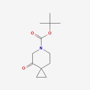Chemical structure of TERT-BUTYL 4-OXO-6-AZASPIRO[2.5]OCTANE-6-CARBOXYLATE