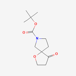 Chemical structure of Tert-Butyl 4-Oxo-1-Oxa-7-Azaspiro[4.4]Nonane-7-Carboxylate