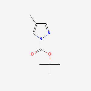 Chemical structure of tert-butyl 4-methyl-1H-pyrazole-1-carboxylate