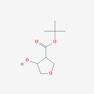 Chemical structure of tert-butyl 4-hydroxytetrahydrofuran-3-carboxylate