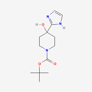 Chemical structure of tert-Butyl 4-hydroxy-4-(1H-imidazol-2-yl)piperidine-1-carboxylate
