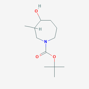 Chemical structure of TERT-BUTYL 4-HYDROXY-3-METHYLAZEPANE-1-CARBOXYLATE