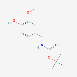 Chemical structure of Tert-Butyl 4-Hydroxy-3-Methoxybenzylcarbamate