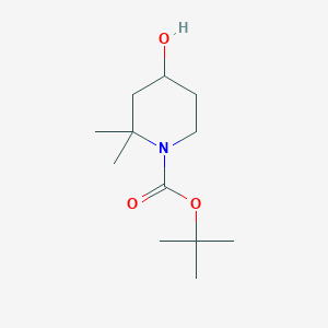 Chemical structure of tert-Butyl 4-hydroxy-2,2-dimethylpiperidine-1-carboxylate