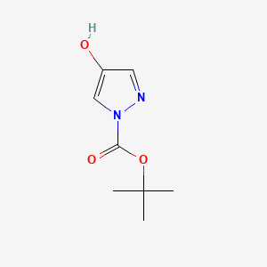 Chemical structure of tert-Butyl 4-hydroxy-1H-pyrazole-1-carboxylate
