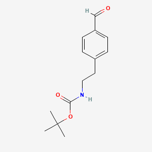 Chemical structure of tert-Butyl 4-formylphenethylcarbamate