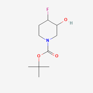 Chemical structure of tert-Butyl 4-fluoro-3-hydroxypiperidine-1-carboxylate