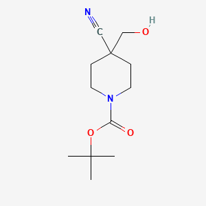 Chemical structure of 1-Boc-4-cyano-4-(hydroxymethyl)piperidine