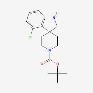 Chemical structure of tert-Butyl 4-chloro-1,2-dihydrospiro[indole-3,4'-piperidine]-1'-carboxylate