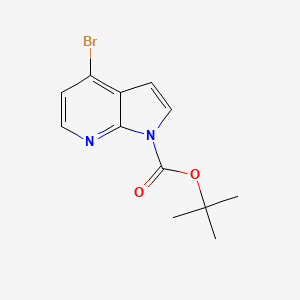 Chemical structure of tert-Butyl 4-bromo-1H-pyrrolo[2,3-b]pyridine-1-carboxylate