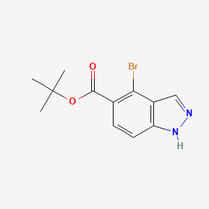 Chemical structure of tert-Butyl 4-bromo-1H-indazole-5-carboxylate