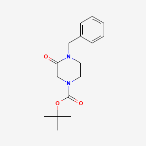 Chemical structure of tert-Butyl 4-benzyl-3-oxopiperazine-1-carboxylate
