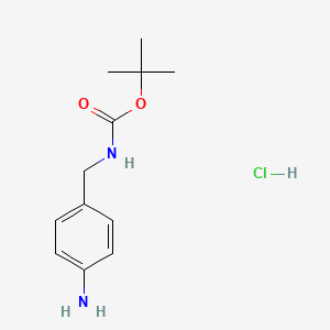 Chemical structure of tert-Butyl 4-aminobenzylcarbamate hydrchloride