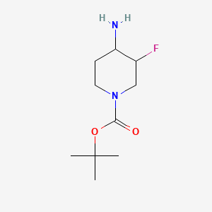 Chemical structure of 1-Boc-3-fluoro-4-aminopiperidine