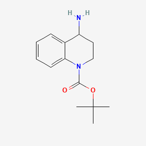 Chemical structure of tert-Butyl 4-amino-3,4-dihydroquinoline-1(2H)-carboxylate