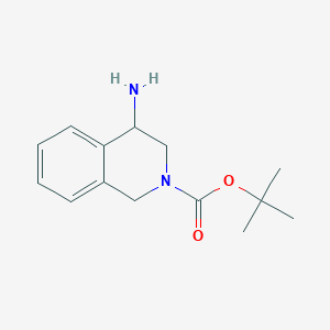 Chemical structure of tert-Butyl 4-amino-3,4-dihydroisoquinoline-2(1H)-carboxylate