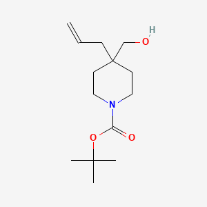 Chemical structure of tert-Butyl 4-allyl-4-(hydroxymethyl)piperidine-1-carboxylate