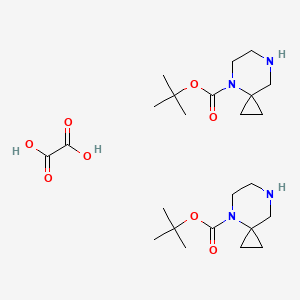 Chemical structure of tert-Butyl 4,7-diazaspiro[2.5]octane-4-carboxylate hemioxalate