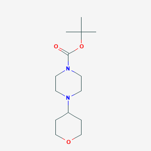 Chemical structure of tert-Butyl 4-(tetrahydro-2H-pyran-4-yl)piperazine-1-carboxylate