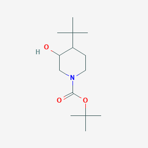 Chemical structure of tert-Butyl 4-(tert-butyl)-3-hydroxypiperidine-1-carboxylate