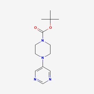 Chemical structure of tert-Butyl 4-(pyrimidin-5-yl)piperazine-1-carboxylate