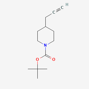 Chemical structure of tert-Butyl 4-(prop-2-yn-1-yl)piperidine-1-carboxylate
