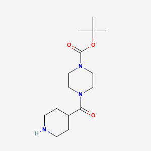 Chemical structure of tert-Butyl 4-(piperidine-4-carbonyl)piperazine-1-carboxylate