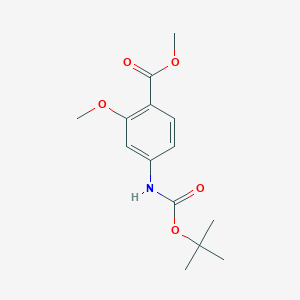 Chemical structure of TERT-BUTYL 4-(METHOXYCARBONYL)-3-METHOXYPHENYLCARBAMATE