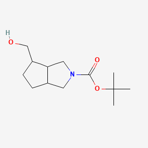 Chemical structure of tert-Butyl 4-(hydroxymethyl)hexahydrocyclopenta[c]pyrrole-2(1H)-carboxylate