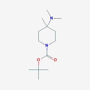 Chemical structure of tert-Butyl 4-(dimethylamino)-4-methylpiperidine-1-carboxylate