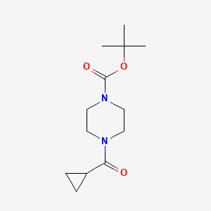 Chemical structure of tert-Butyl 4-(cyclopropanecarbonyl)piperazine-1-carboxylate