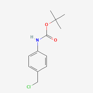 Chemical structure of tert-butyl 4-(chloromethyl)phenylcarbamate