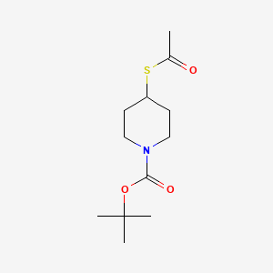 Chemical structure of tert-Butyl 4-(acetylthio)piperidine-1-carboxylate
