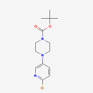 Chemical structure of tert-Butyl 4-(6-bromopyridin-3-yl)piperazine-1-carboxylate