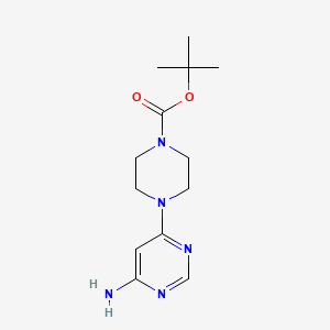 Chemical structure of tert-Butyl 4-(6-aminopyrimidin-4-yl)piperazine-1-carboxylate