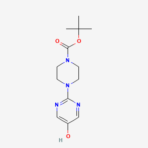 Chemical structure of tert-Butyl 4-(5-hydroxypyrimidin-2-yl)piperazine-1-carboxylate