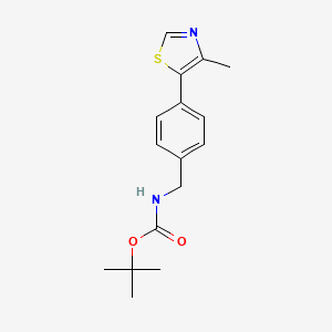 Chemical structure of tert-butyl 4-(4-methylthiazol-5-yl)benzylcarbamate
