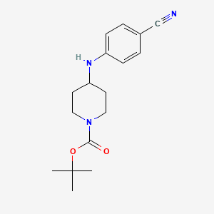 Chemical structure of 1-Boc-4-[(4-cyanophenyl)amino]-piperidine