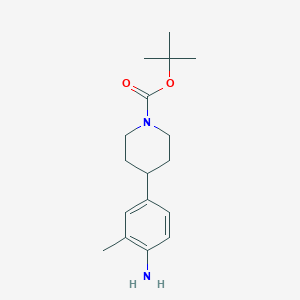 Chemical structure of tert-Butyl 4-(4-amino-3-methylphenyl)piperidine-1-carboxylate