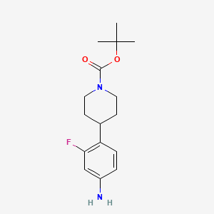 Chemical structure of tert-Butyl 4-(4-amino-2-fluorophenyl)piperidine-1-carboxylate