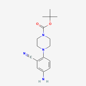 Chemical structure of tert-Butyl 4-(4-amino-2-cyanophenyl)piperazine-1-carboxylate