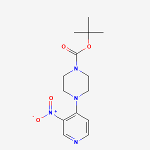 Chemical structure of tert-Butyl 4-(3-nitropyridin-4-yl)piperazine-1-carboxylate