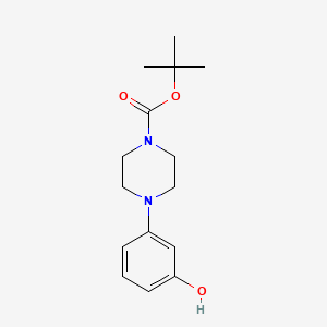 Chemical structure of tert-Butyl 4-(3-hydroxyphenyl)piperazine-1-carboxylate