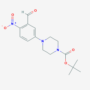 Chemical structure of TERT-BUTYL 4-(3-FORMYL-4-NITROPHENYL)-PIPERAZINE-1-CARBOXYLATE