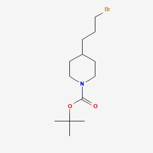 Chemical structure of tert-Butyl 4-(3-bromopropyl)piperidine-1-carboxylate