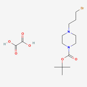 Chemical structure of tert-Butyl 4-(3-bromopropyl)piperazine-1-carboxylate oxalate